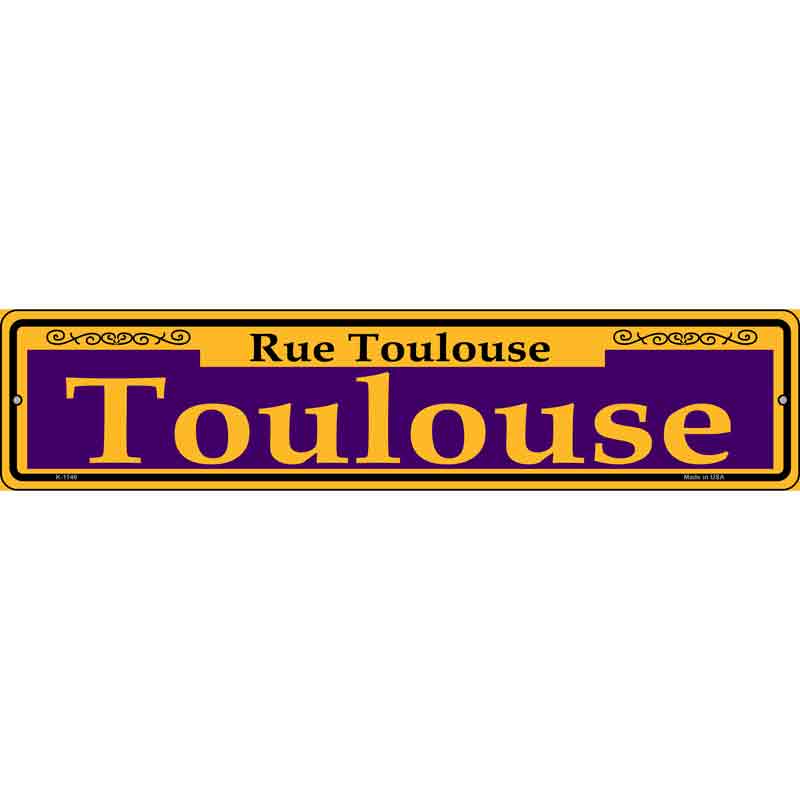 Toulouse Purple Wholesale Novelty Small Metal Street Sign