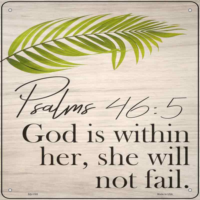 Psalms 46 5 Wholesale Novelty Metal Square SIGN
