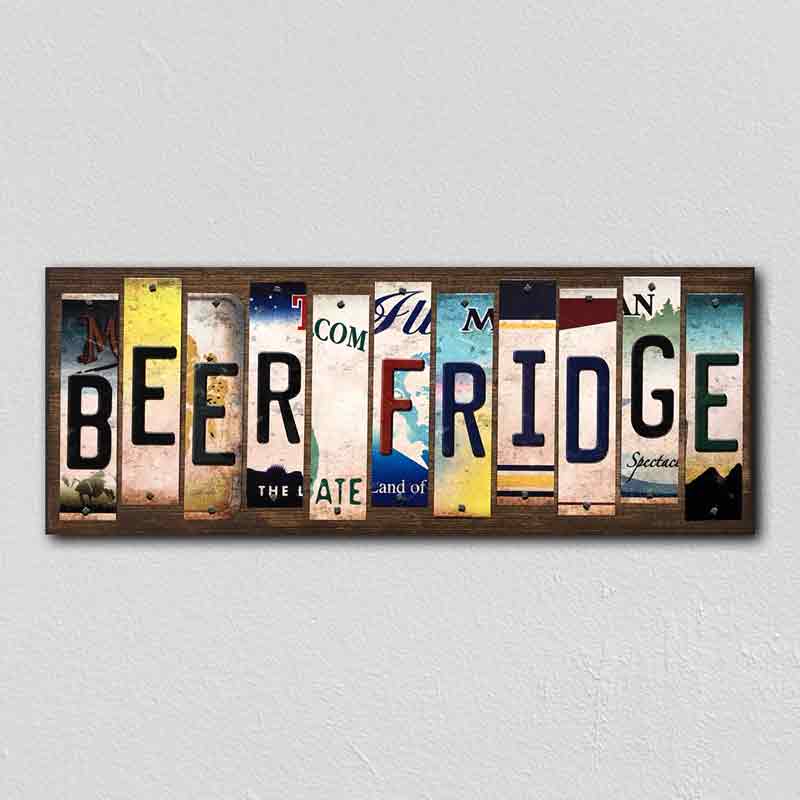 Beer Fridge Wholesale Novelty License Plate Strips Wood SIGN