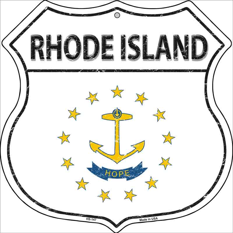 Rhode Island State FLAG Highway Shield Wholesale Metal Sign