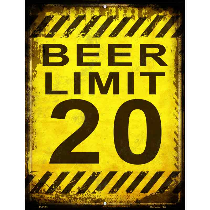 Beer Limit Wholesale Metal Novelty Parking SIGN
