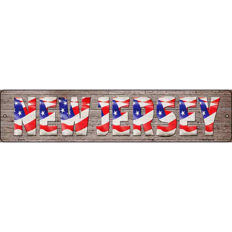 New JERSEY USA Flag Lettering Wholesale Novelty Small Metal Street Sign