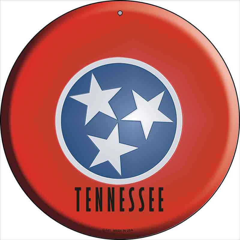 Tennessee State FLAG Wholesale Metal Circular Sign