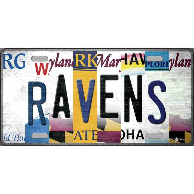 Ravens Strip Art Wholesale Novelty Metal License Plate Tag