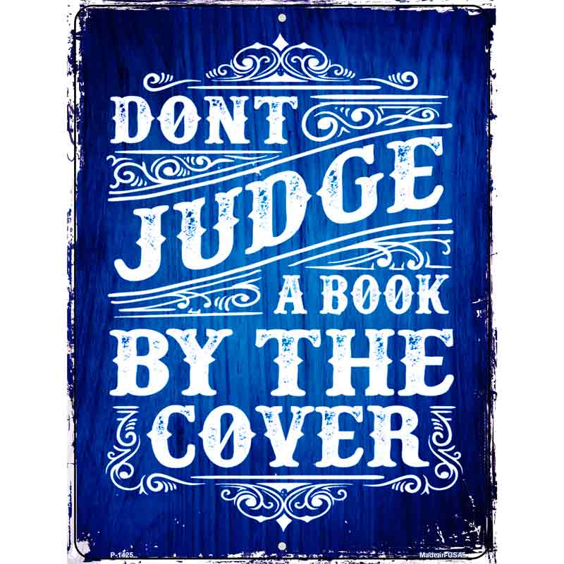 Dont Judge BOOK Cover Wholesale Metal Novelty Parking Sign