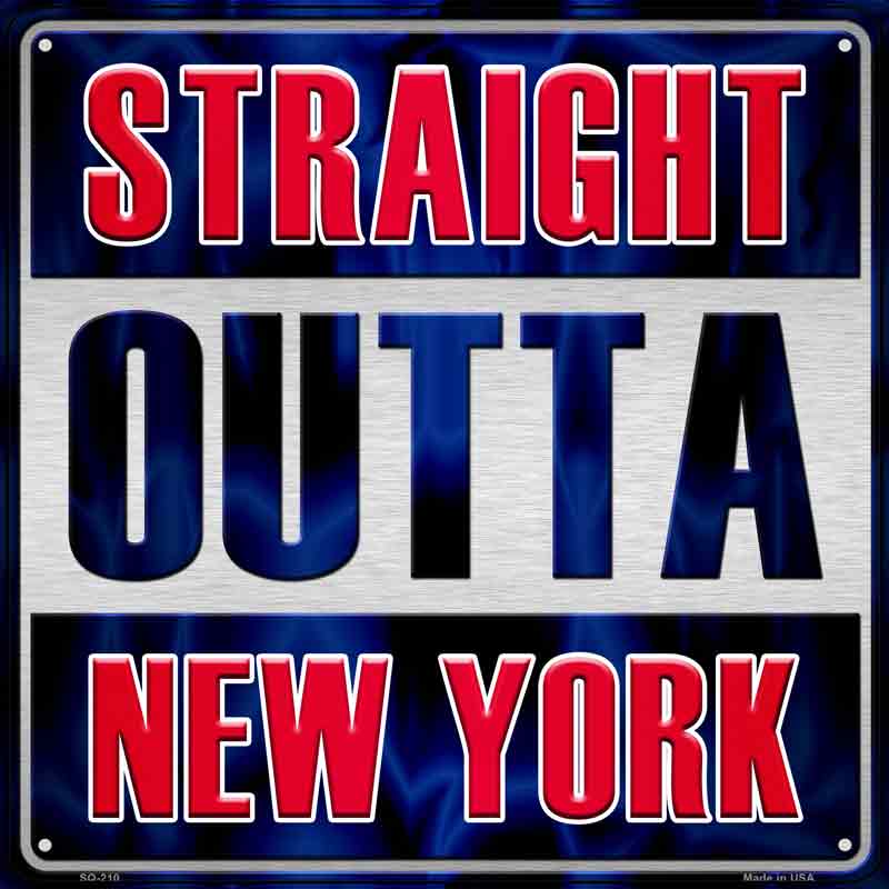 Straight Outta NEW York Red Wholesale Novelty Metal Square Sign