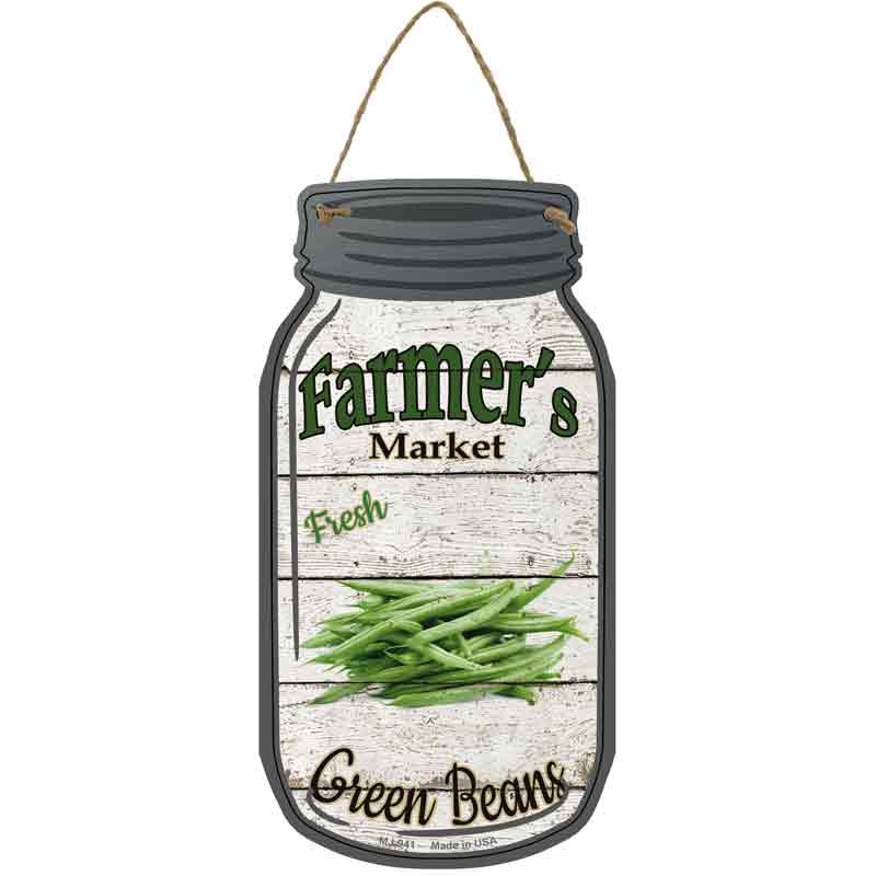 Green Beans Farmers Market Wholesale Novelty Metal Mason Jar SIGN