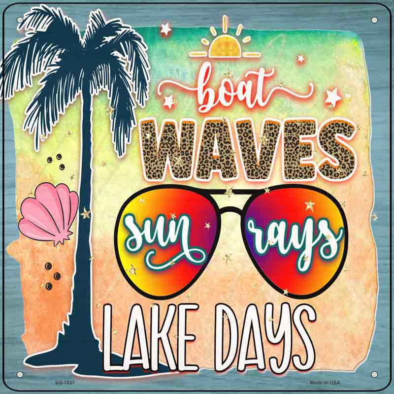 Boat Waves Sun Rays Wholesale Novelty Metal Square Sign