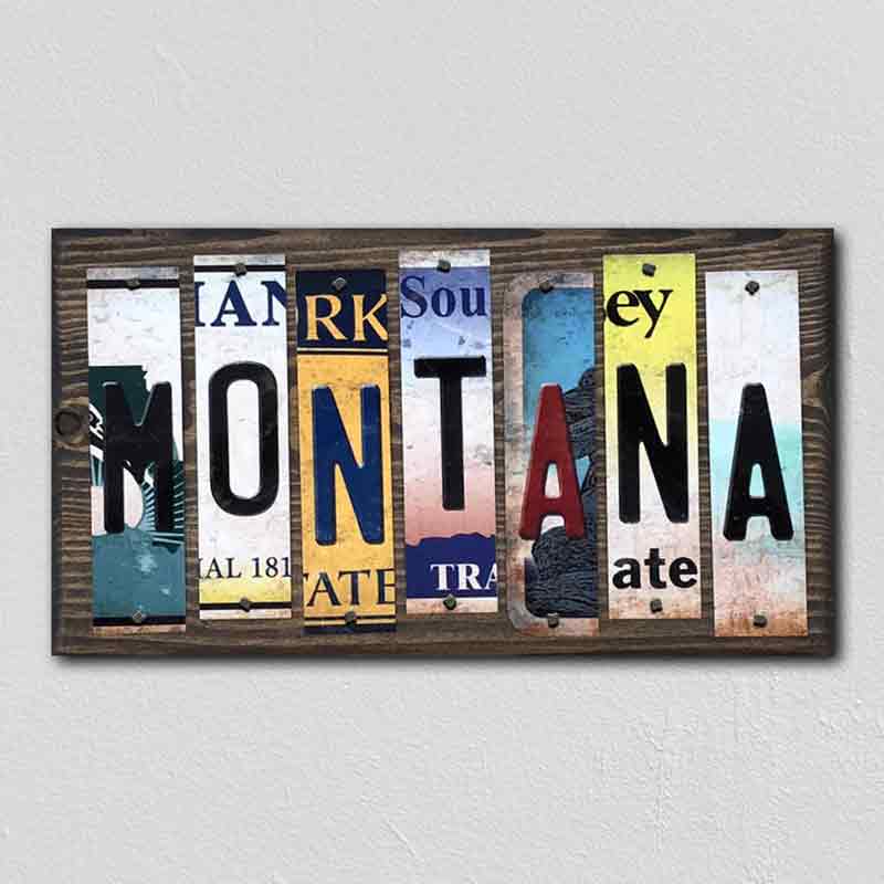 Montana Wholesale Novelty License Plate Strips Wood Sign