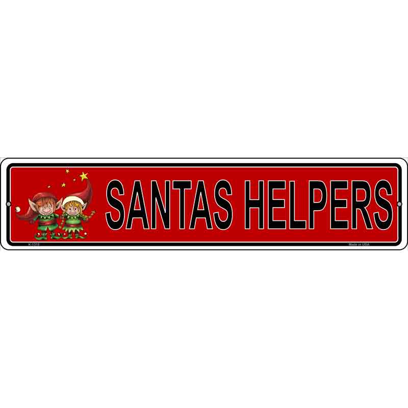 Santas Helper Wholesale Novelty Small Metal Street Sign