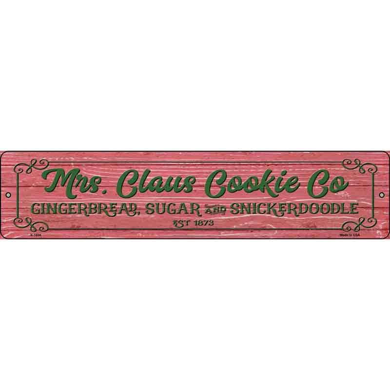 Mrs Claus Cookie Co Red Wholesale Novelty Small Metal Street Sign