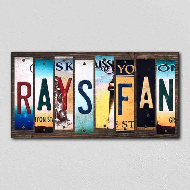 Rays Fan Wholesale Novelty License Plate Strips Wood Sign