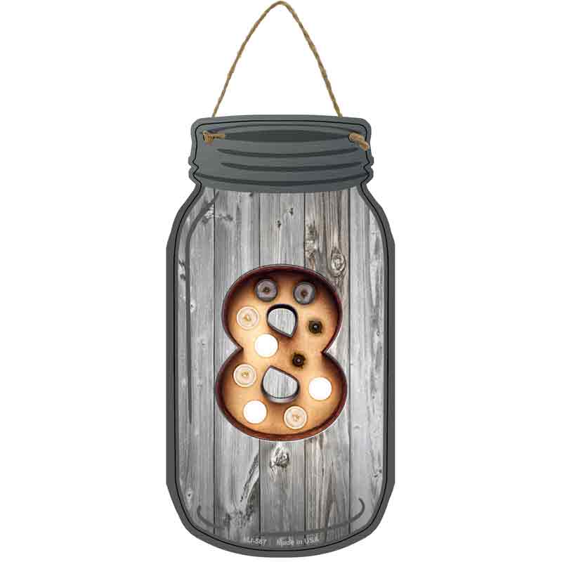 8 Bulb Lettering Wholesale Novelty Metal Mason Jar SIGN