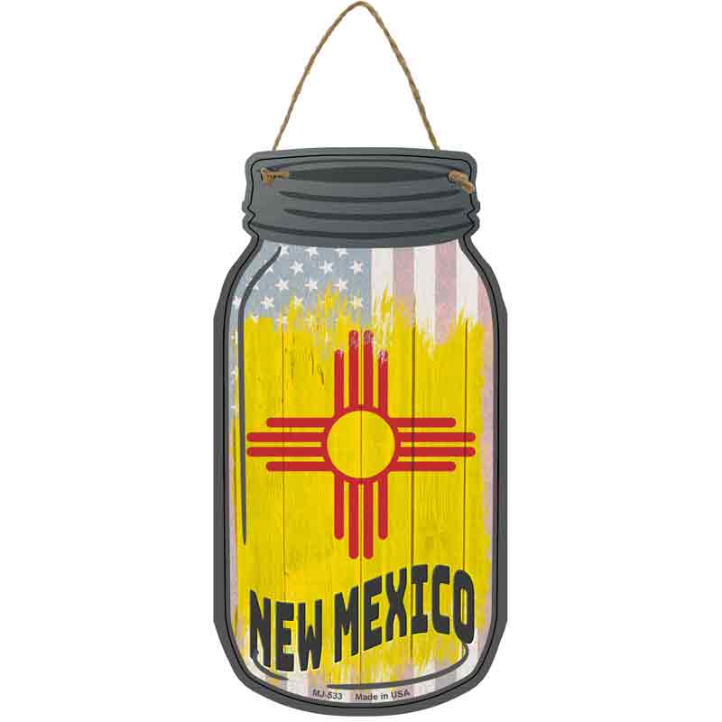 New Mexico | USA FLAG Wholesale Novelty Metal Mason Jar Sign