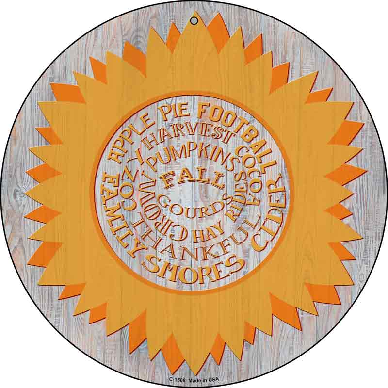 Fall Sunflowers Wholesale Novelty Metal Circle SIGN