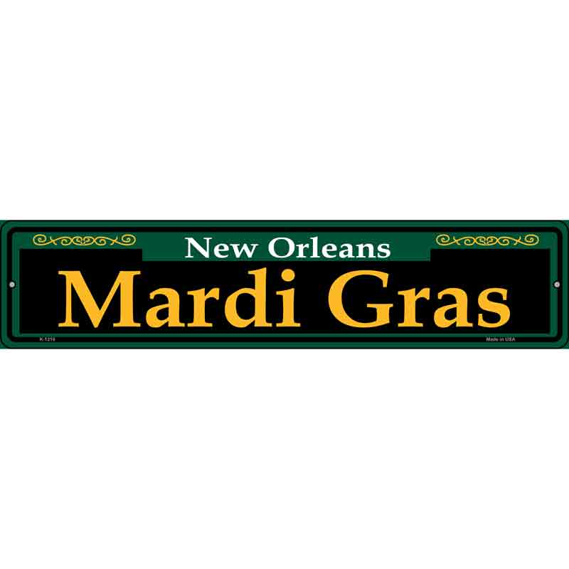 Mardi Gras Green Wholesale Novelty Small Metal Street Sign