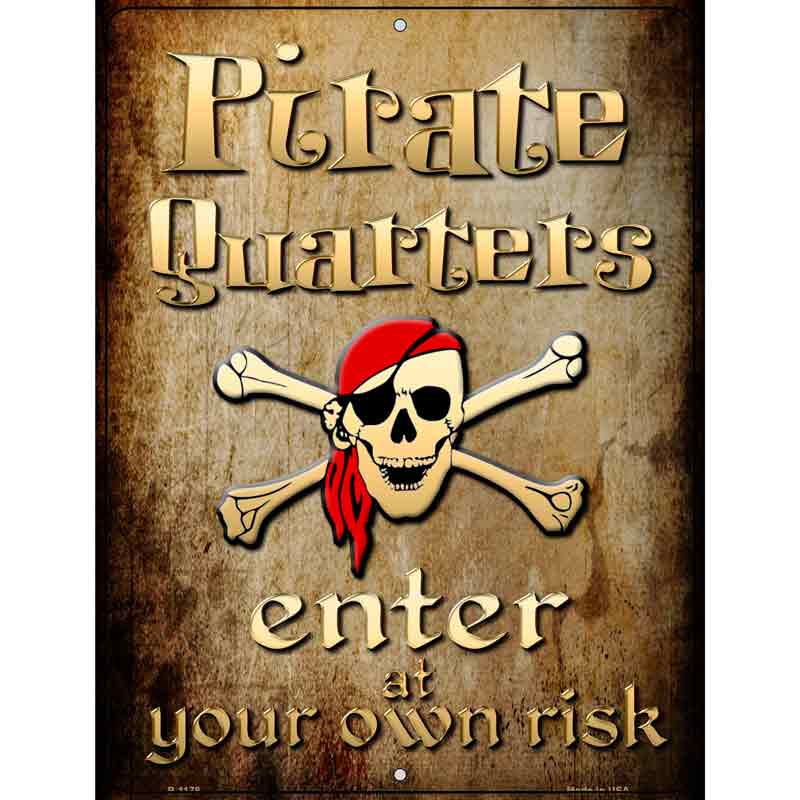 Pirate Quarters Wholesale Metal Novelty Parking SIGN