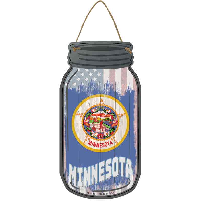 Minnesota | USA FLAG Wholesale Novelty Metal Mason Jar Sign