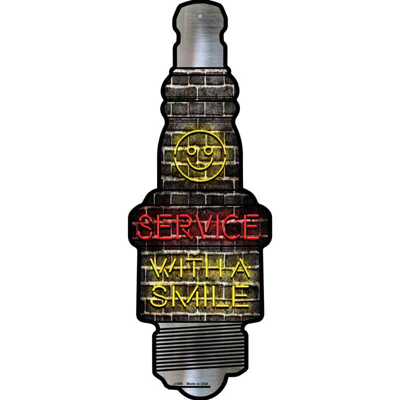 Service With A Smile Wholesale Novelty Metal Spark Plug SIGN