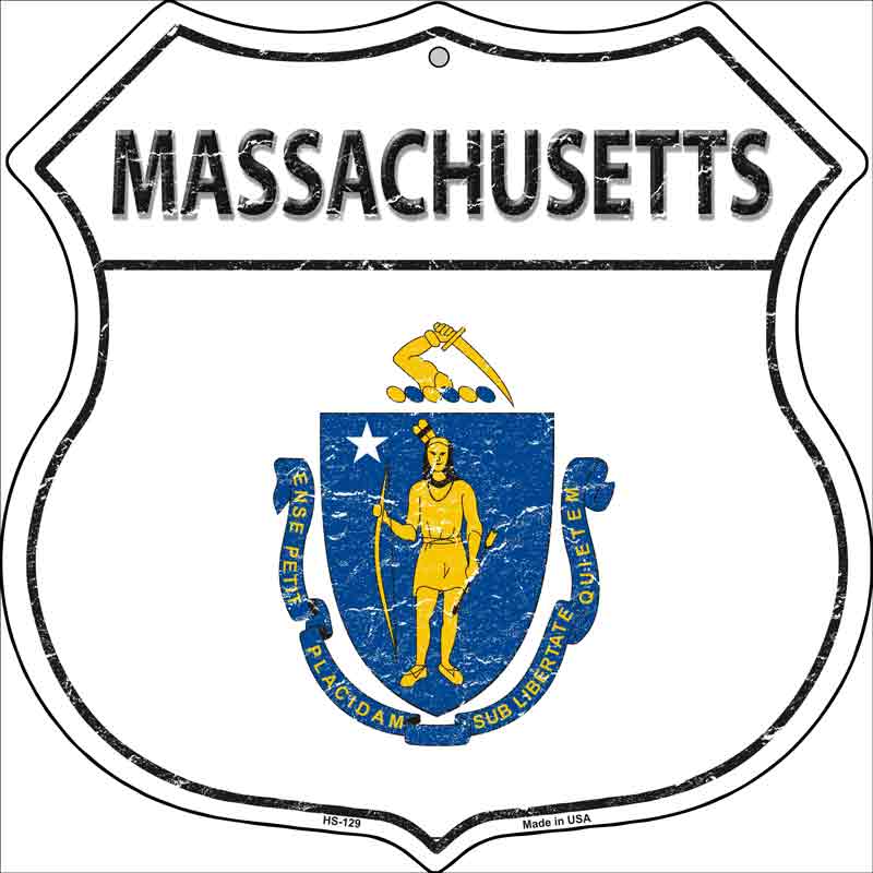 Massachusetts State FLAG Highway Shield Wholesale Metal Sign