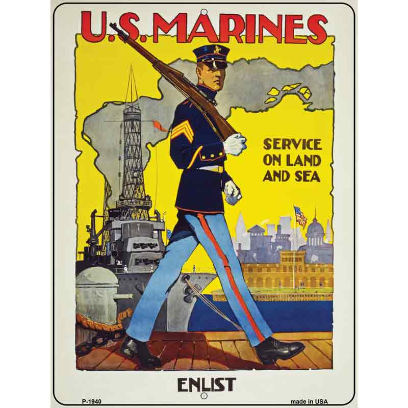 US Marines Vintage POSTER Wholesale Parking Sign