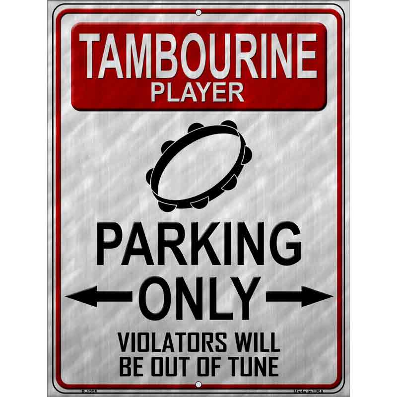 Tambourine Player Parking Wholesale Metal Novelty Parking Sign