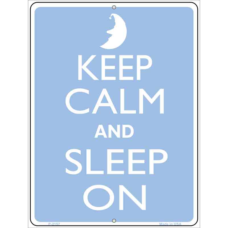 Keep Calm And Sleep On Blue Wholesale Metal Novelty Parking SIGN