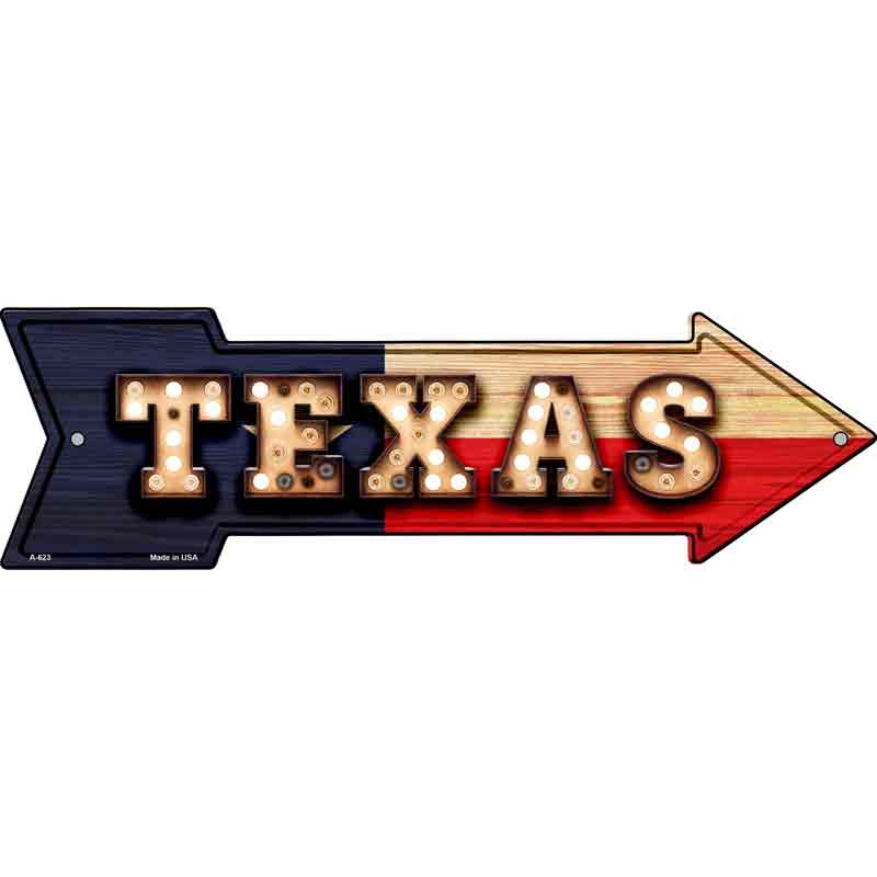 Texas Bulb Lettering With State FLAG Wholesale Novelty Arrows