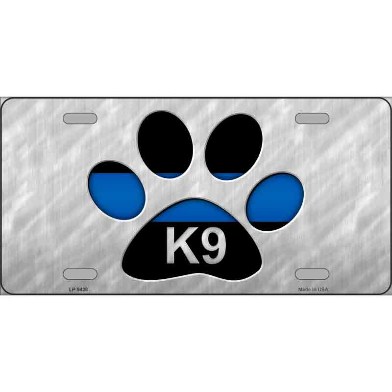 Thin Blue Line Paw K-9 Wholesale Metal Novelty LICENSE PLATE