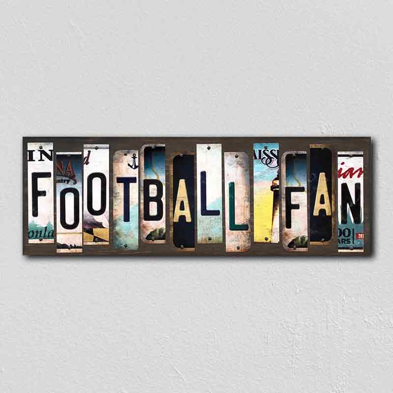 FOOTBALL Fan Wholesale Novelty License Plate Strips Wood Sign