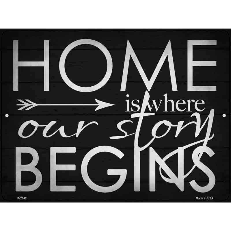 Home Our Story Begins Wholesale Novelty Metal Parking SIGN