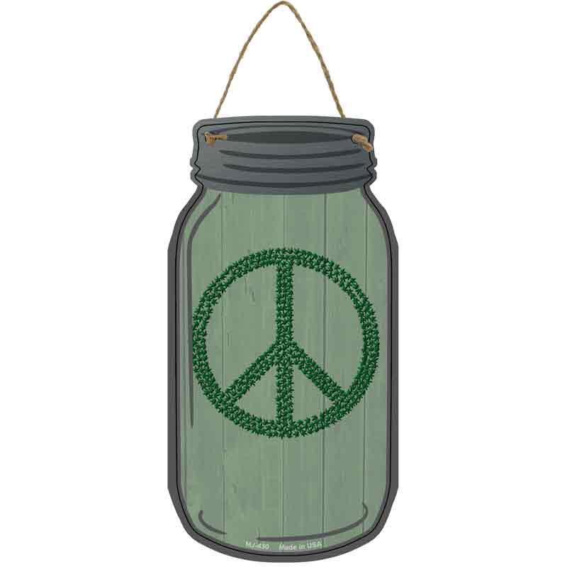Peace SIGN Marijuana Wholesale Novelty Metal Mason Jar SIGN