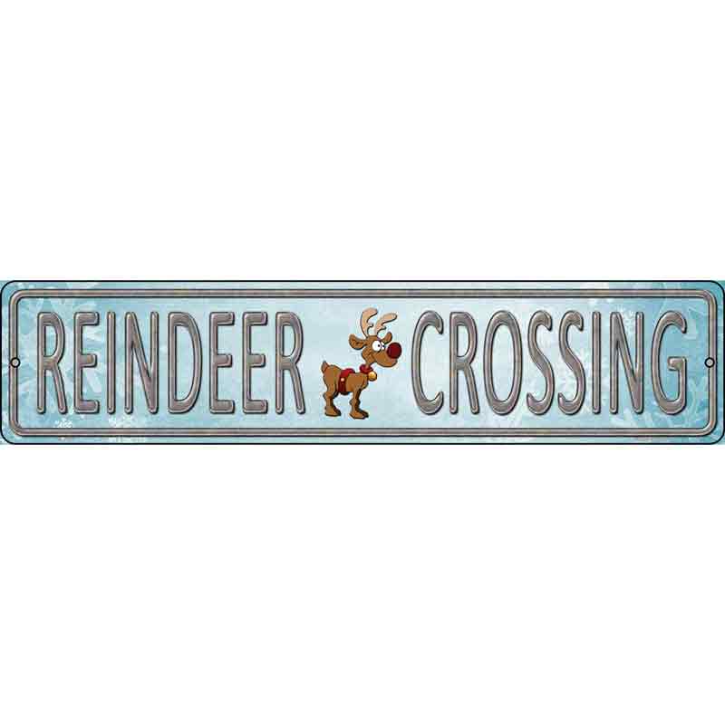 Reindeer Crossing Wholesale Novelty Metal Small Street Sign