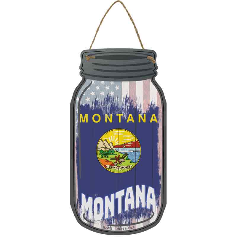 Montana | USA FLAG Wholesale Novelty Metal Mason Jar Sign