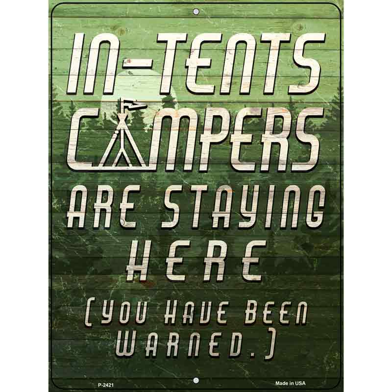 In TENTS Campers Wholesale Novelty Metal Parking Sign