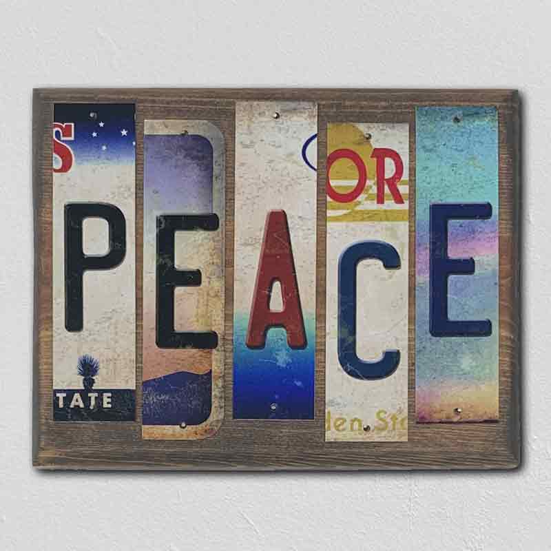 Peace Wholesale Novelty License Plate Strips Wood Sign