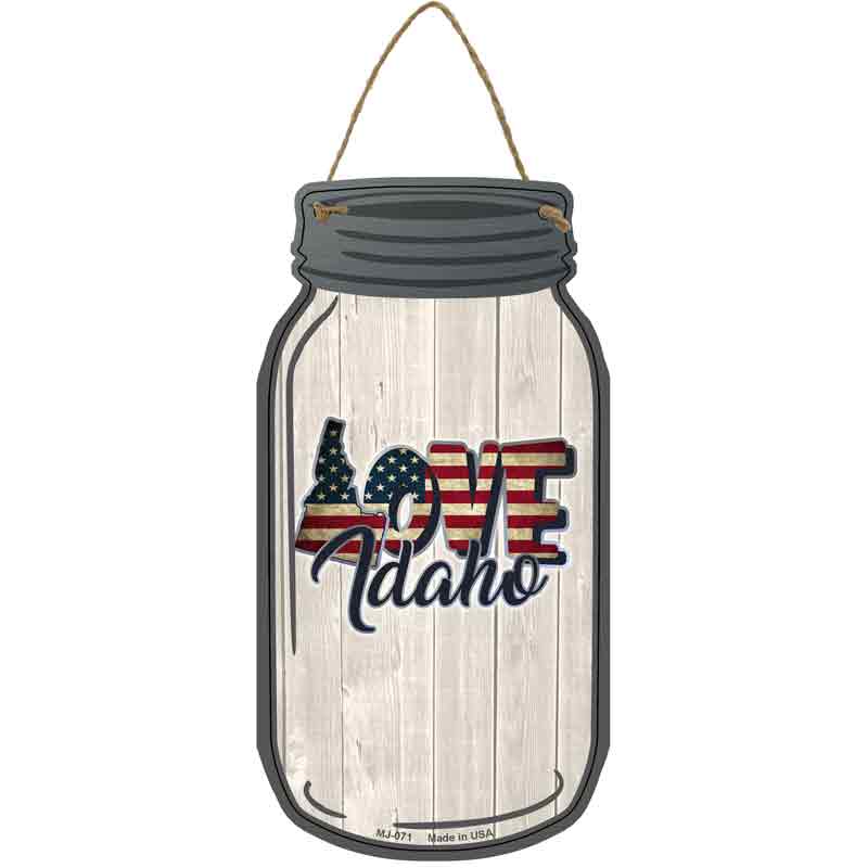 Love Idaho Silhouette Wholesale Novelty Metal Mason Jar SIGN